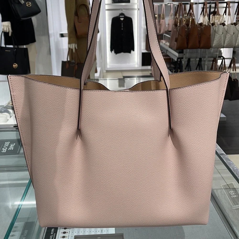 MICHAEL KORS Emilia Large Pebbled Leather Tote Bag POWDER BLUSH COLOR - Picture 4 of 16